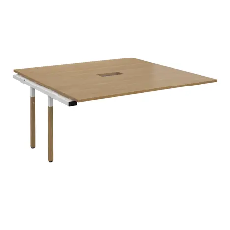 Connex Plus Boardroom Tables - Addon Desk - 1600 x 1600 - with Cut Out - Oak